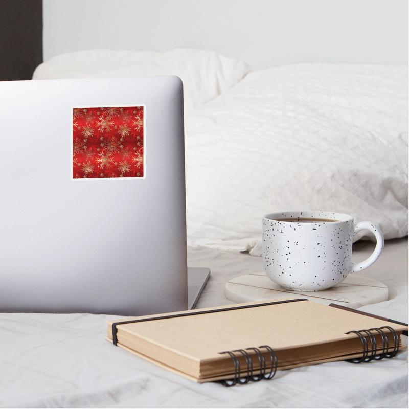 Snowflakes Pattern Red Gold