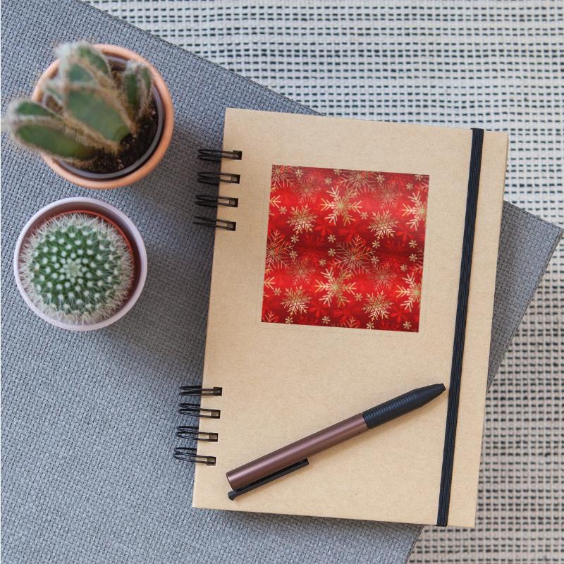 Snowflakes Pattern Red Gold