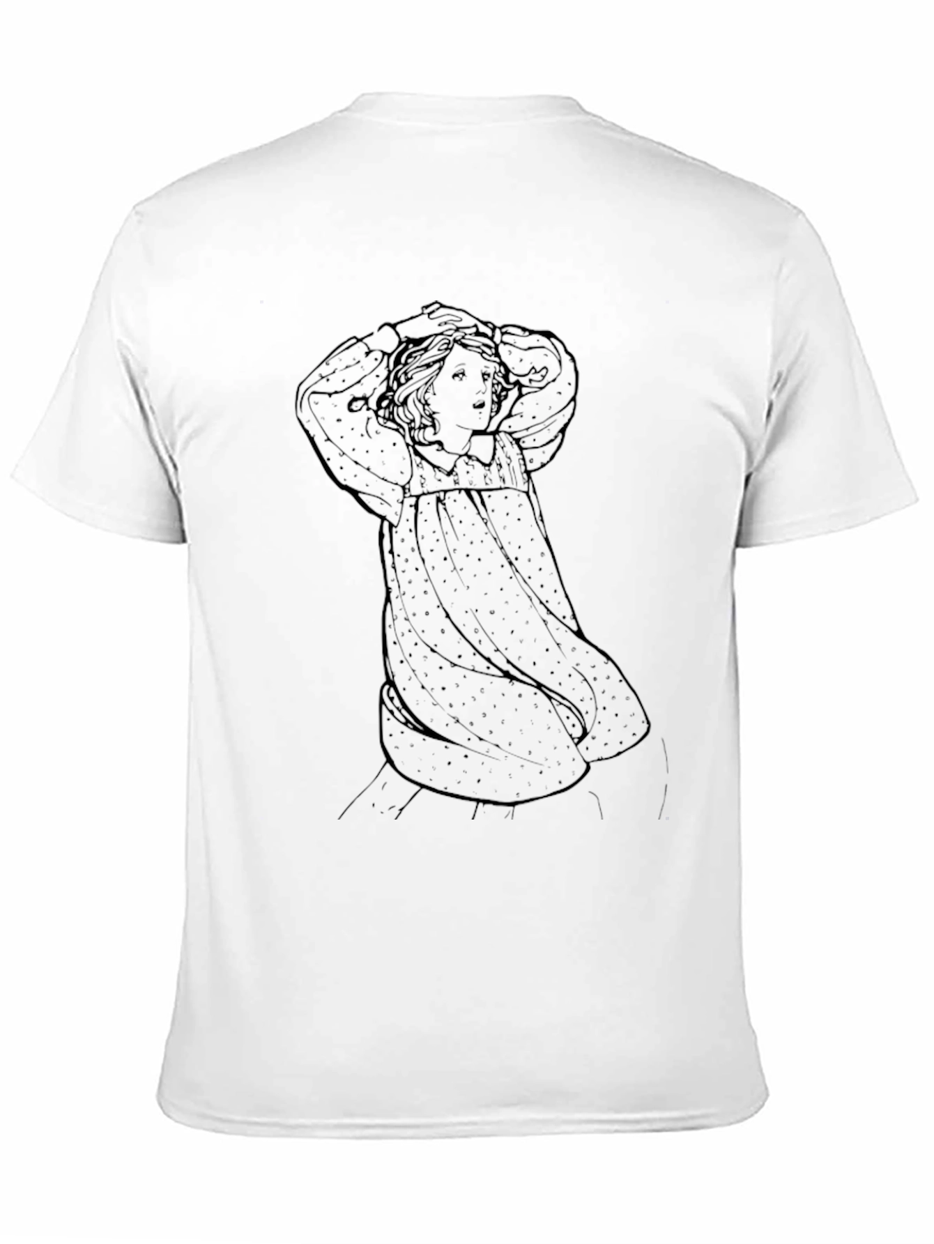Art Nouveau Girl Black Graphic Tee