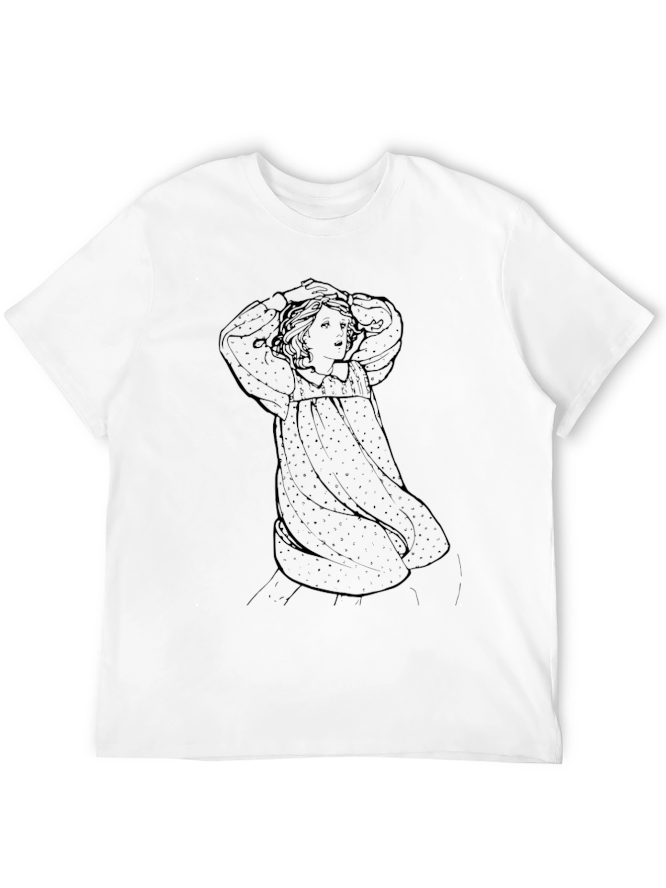 Art Nouveau Girl Black Graphic Tee