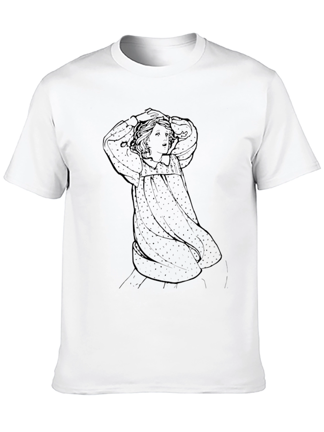 Art Nouveau Girl Black Graphic Tee