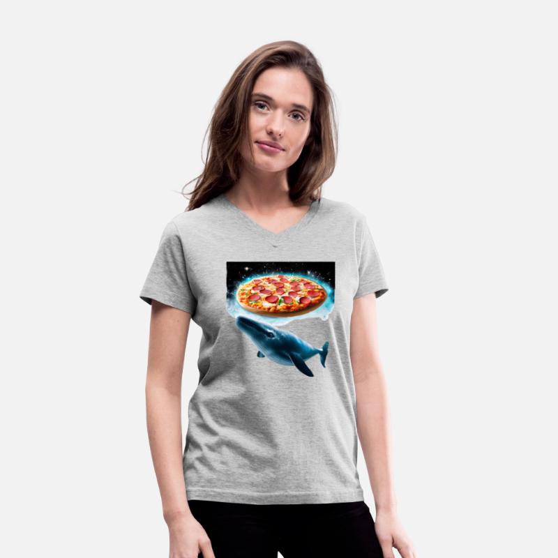 Space whale surrounded by pizzas