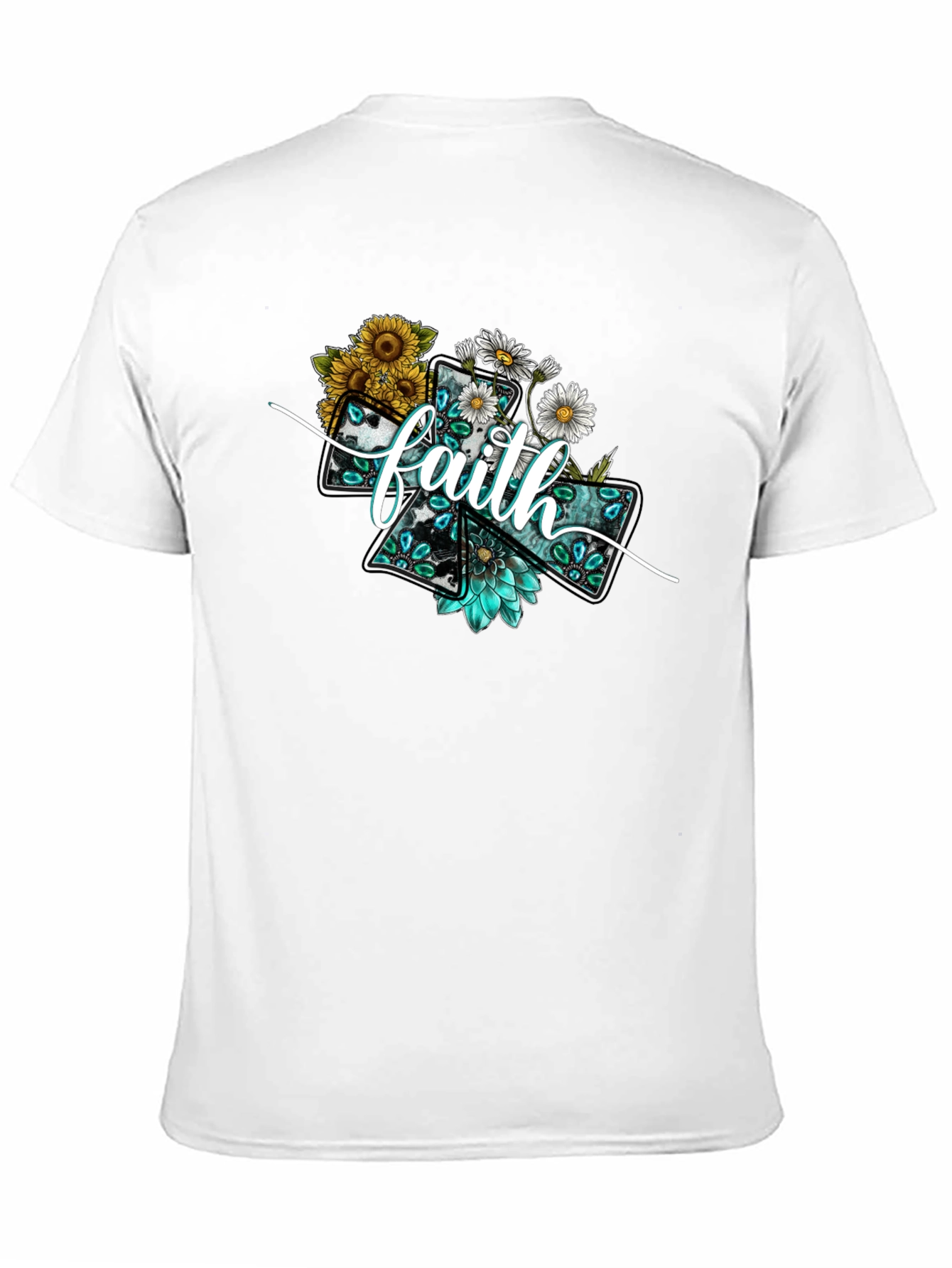 Faith Floral Cross Graphic T-Shirt
