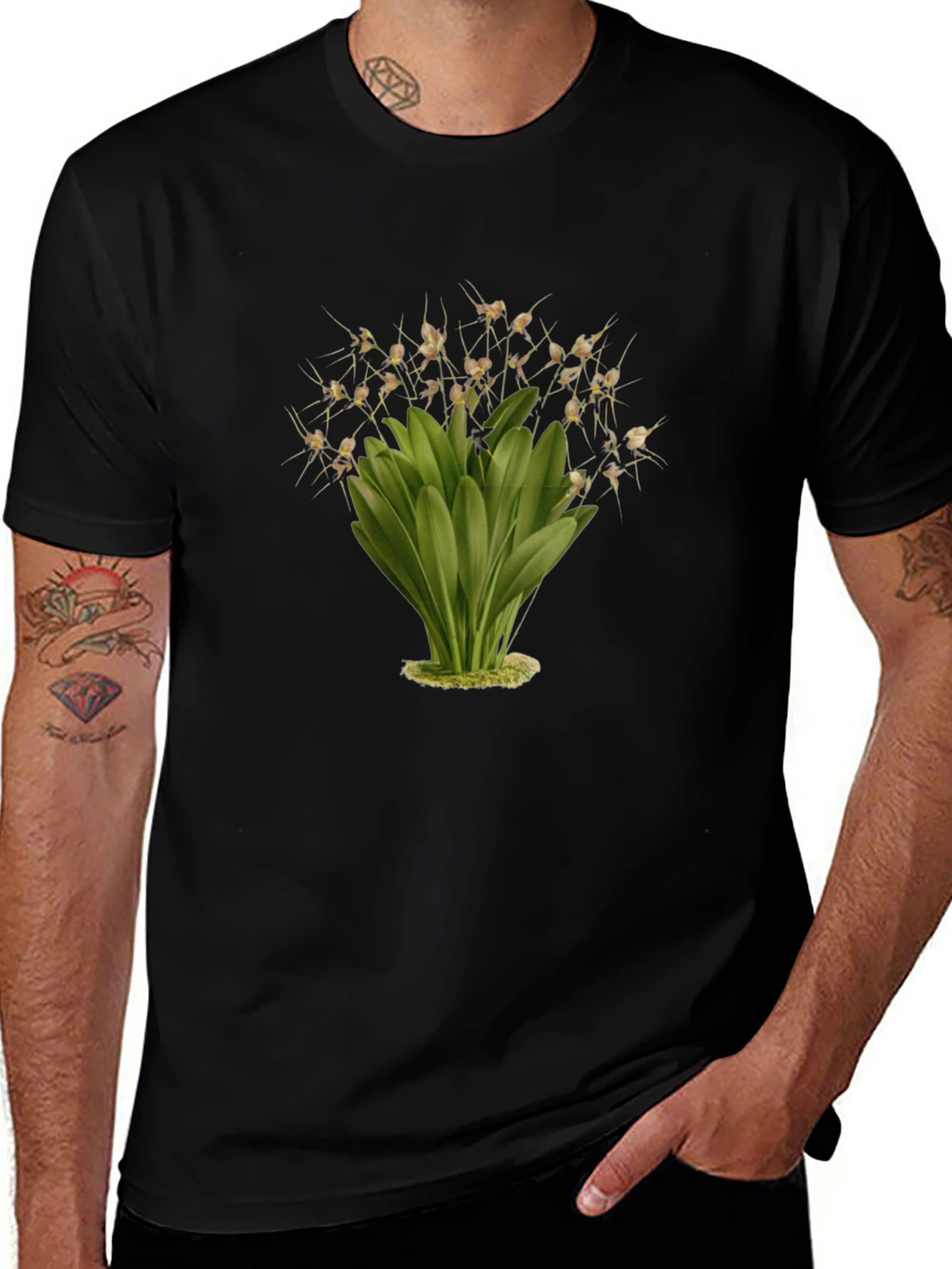 Botanical Illustration Black T-Shirt