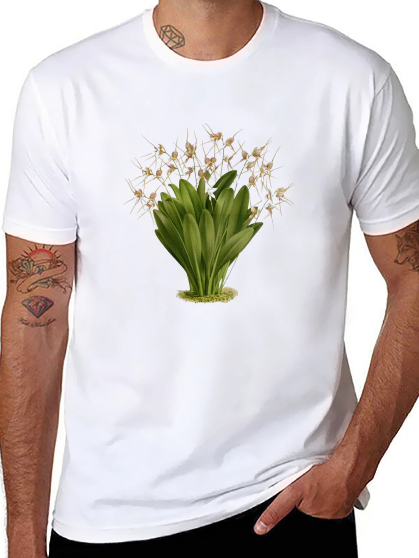 Botanical Illustration Black T-Shirt