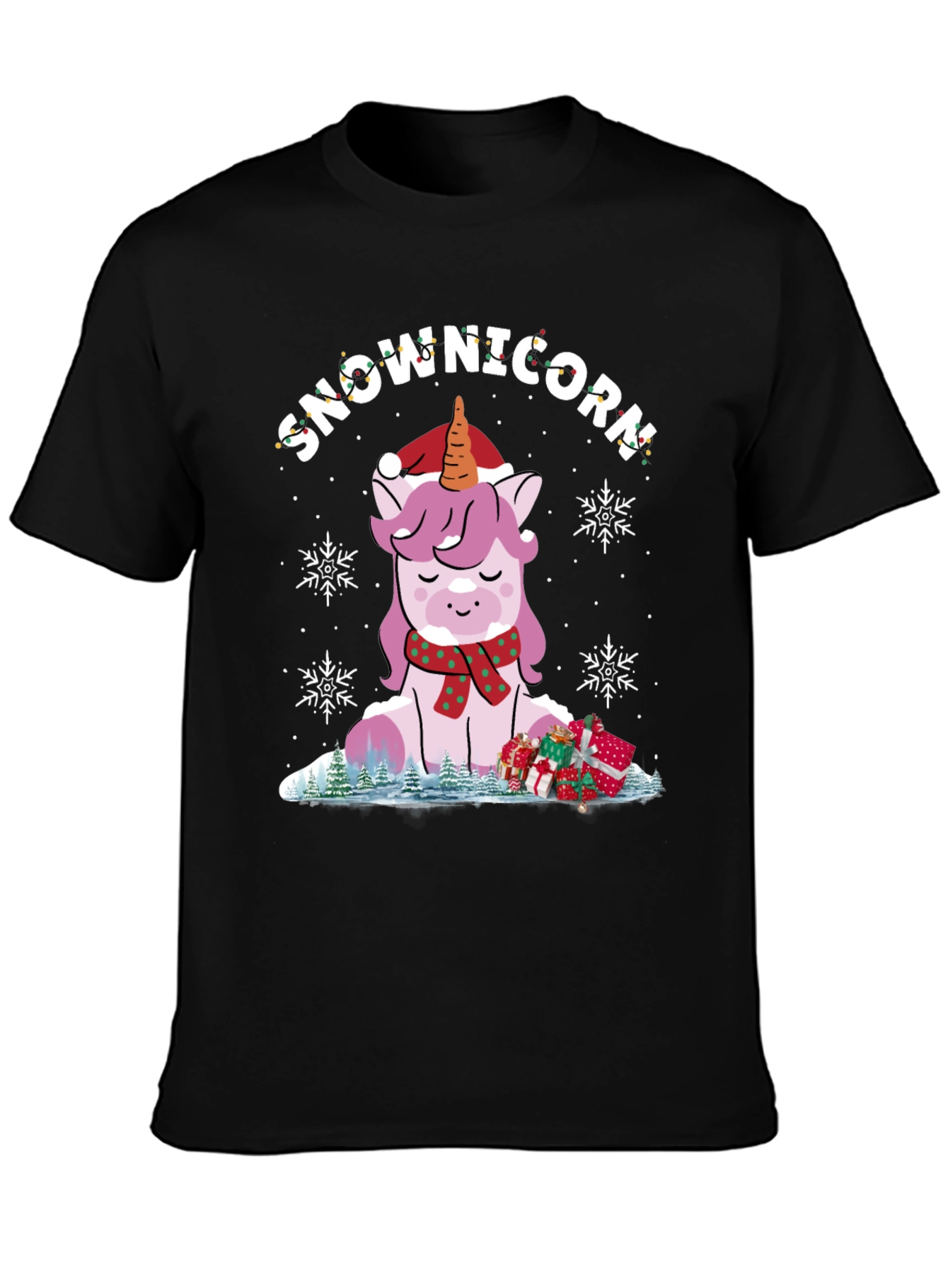 Snow-nicorn Christmas Graphic T-Shirt