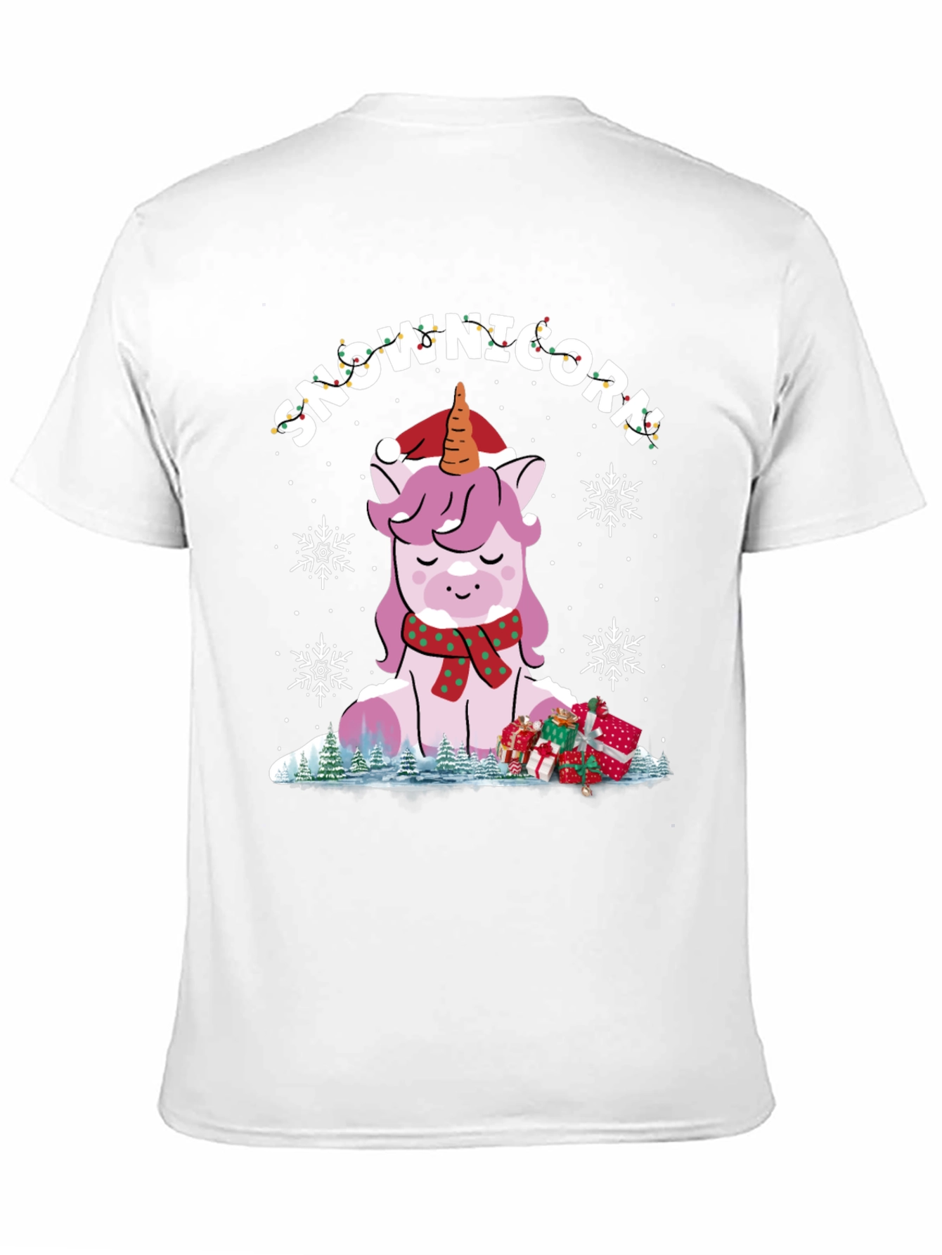 Snow-nicorn Christmas Graphic T-Shirt