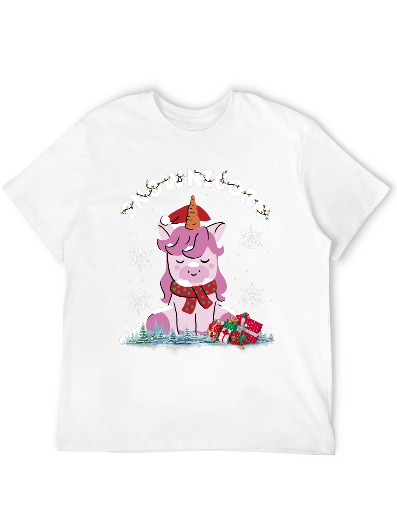Snow-nicorn Christmas Graphic T-Shirt