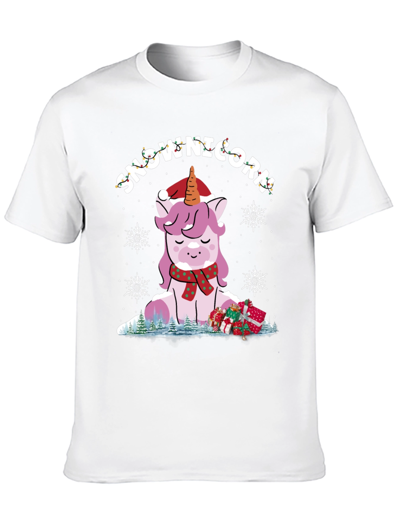 Snow-nicorn Christmas Graphic T-Shirt
