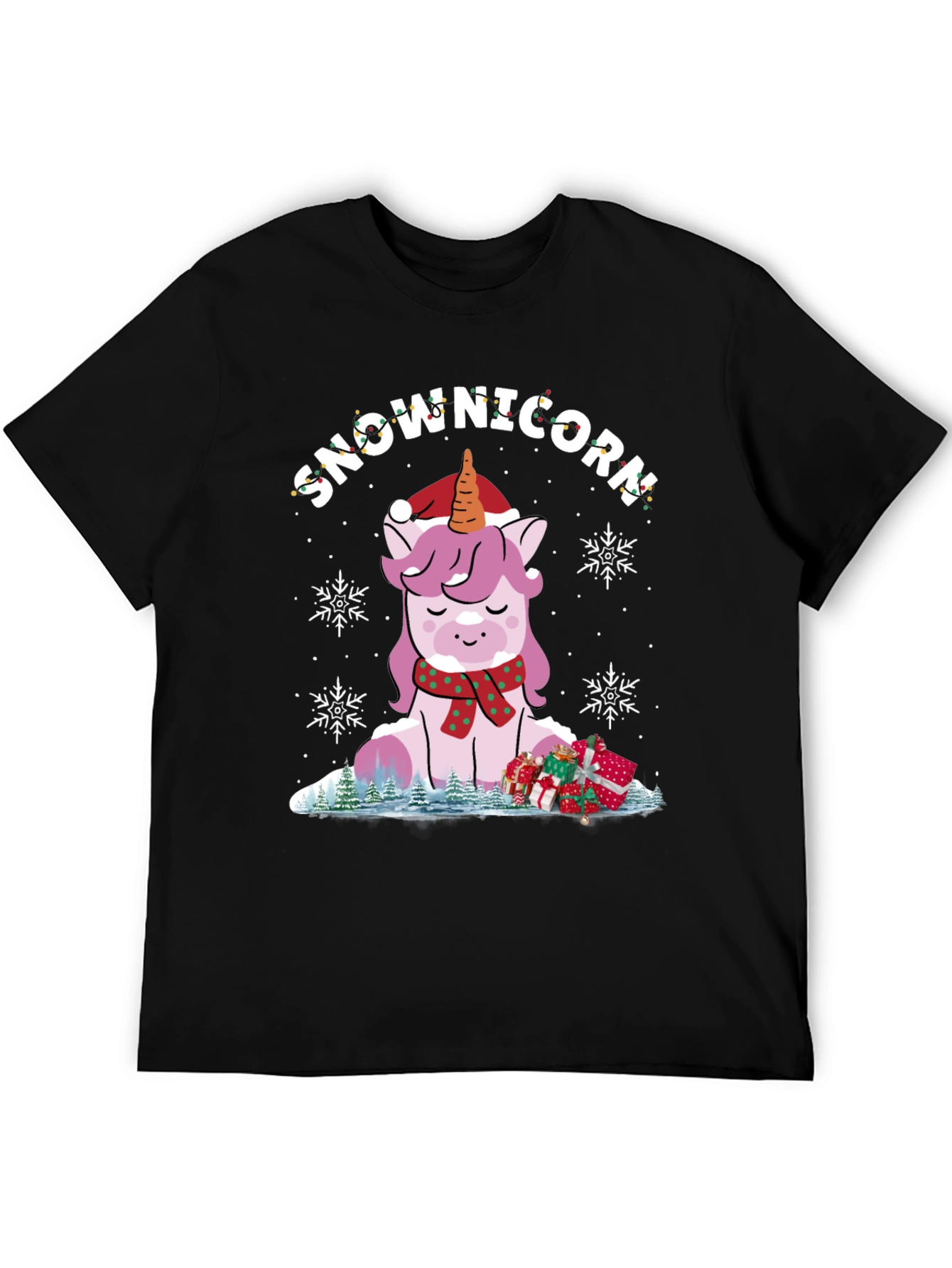 Snow-nicorn Christmas Graphic T-Shirt