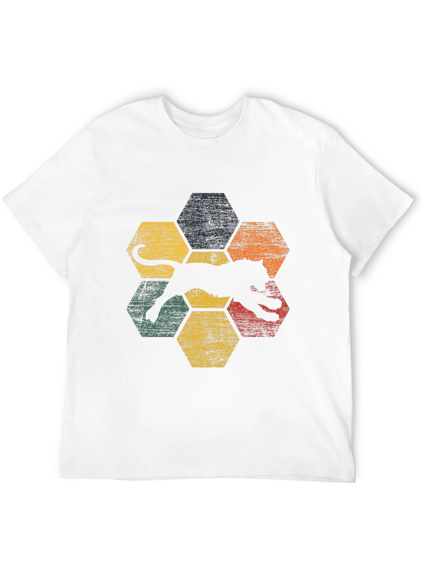 Retro Jaguar Hexagon Graphic T-Shirt