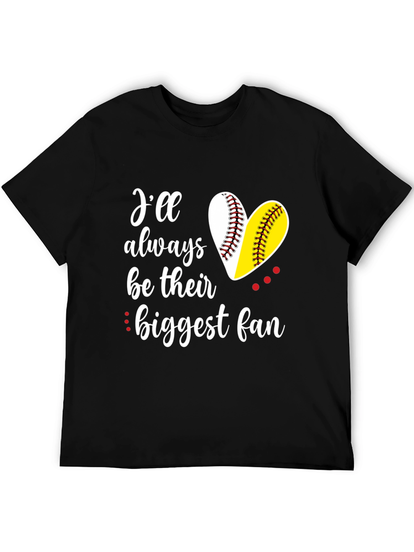Biggest Fan Baseball Heart T-Shirt