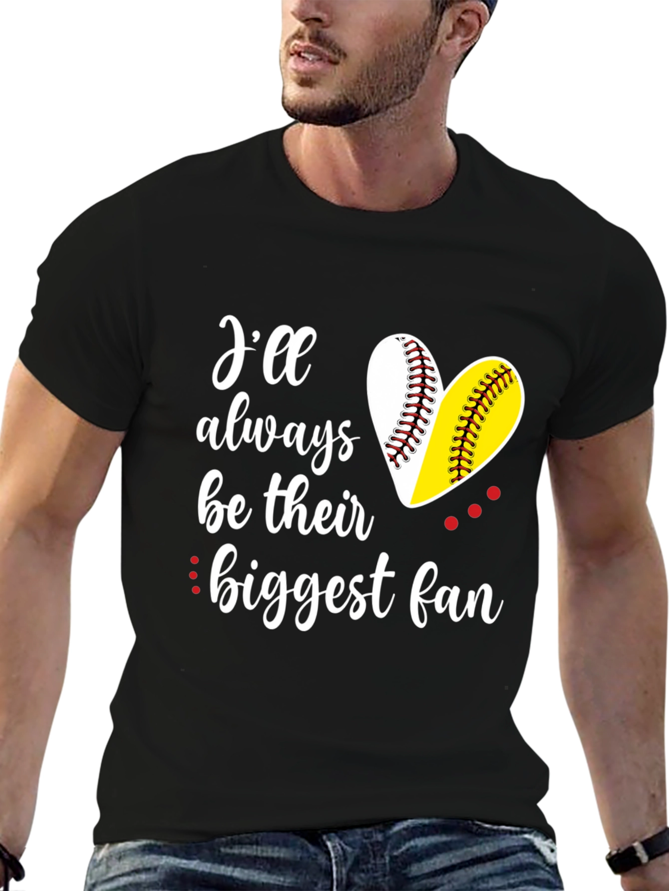 Biggest Fan Baseball Heart T-Shirt