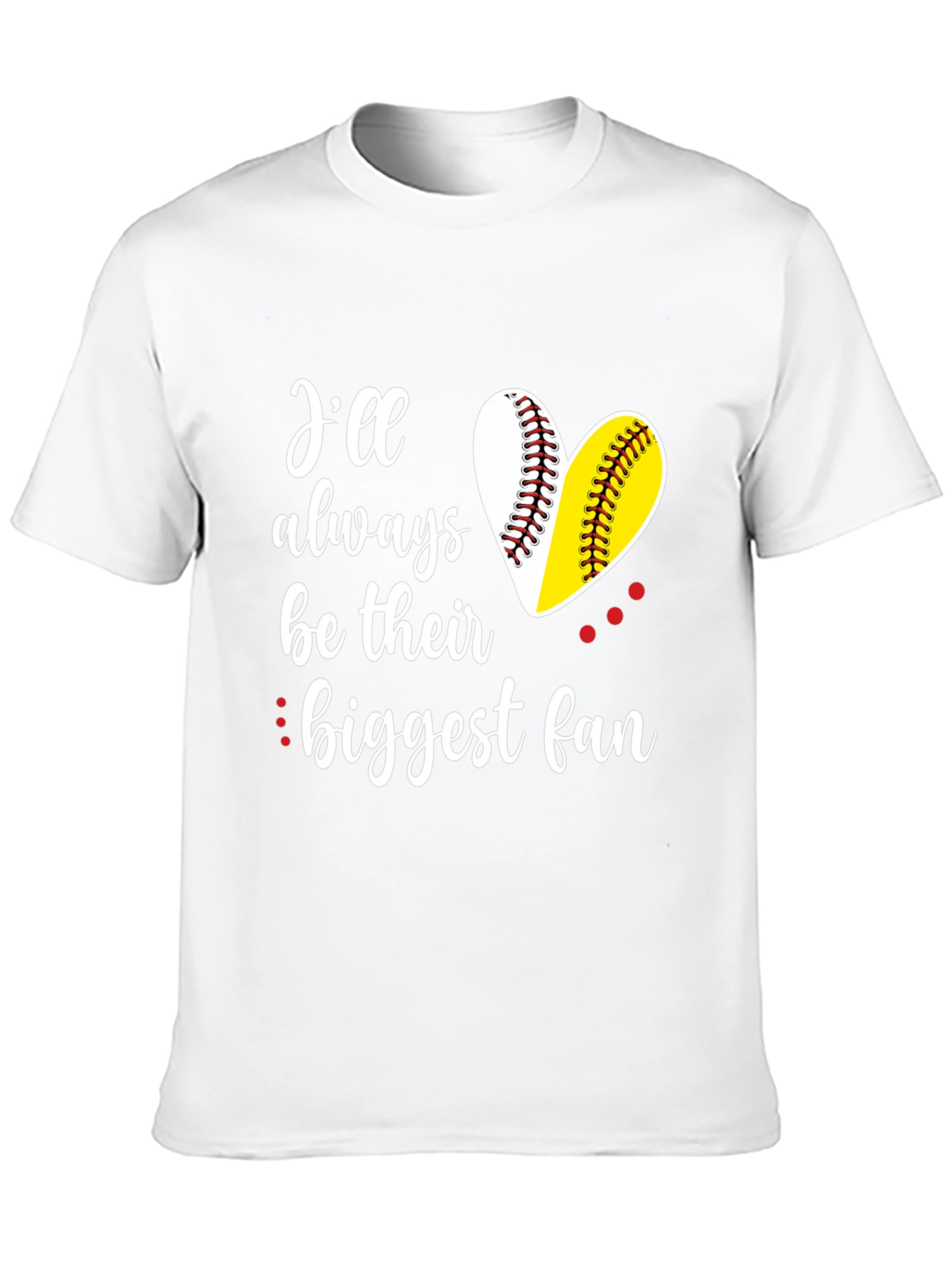 Biggest Fan Baseball Heart T-Shirt