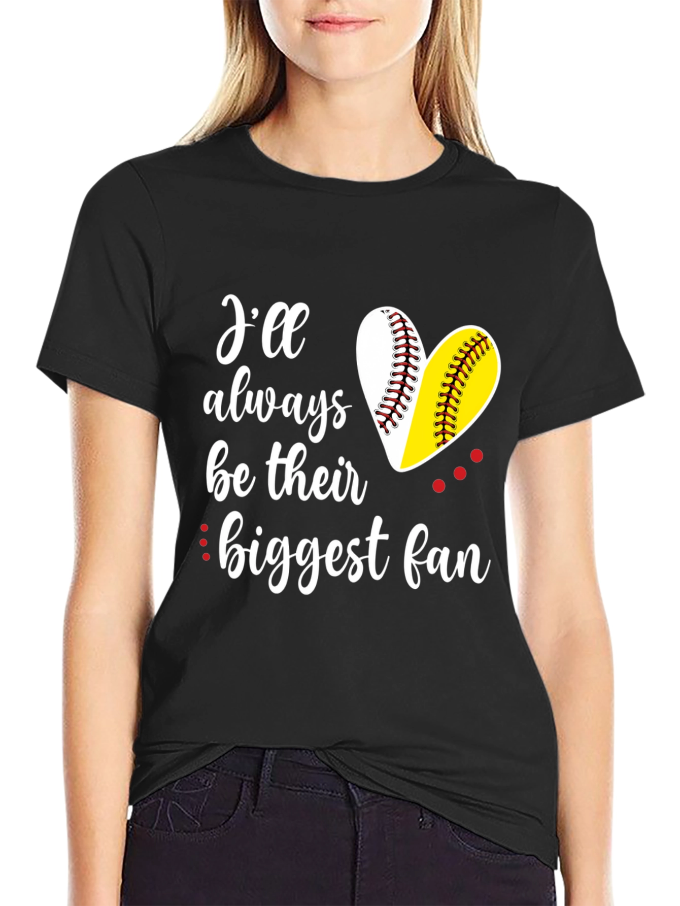 Biggest Fan Baseball Heart T-Shirt