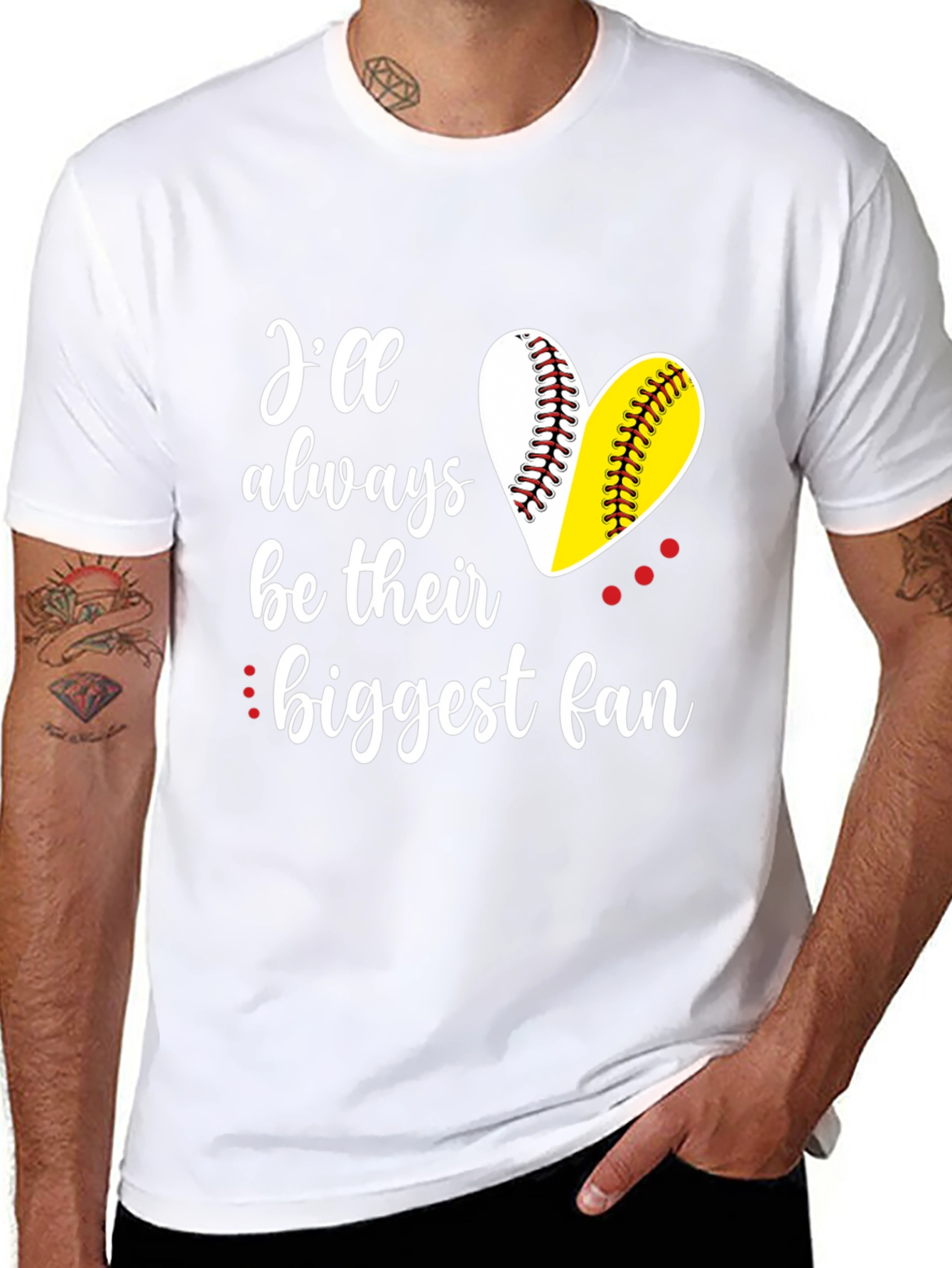 Biggest Fan Baseball Heart T-Shirt
