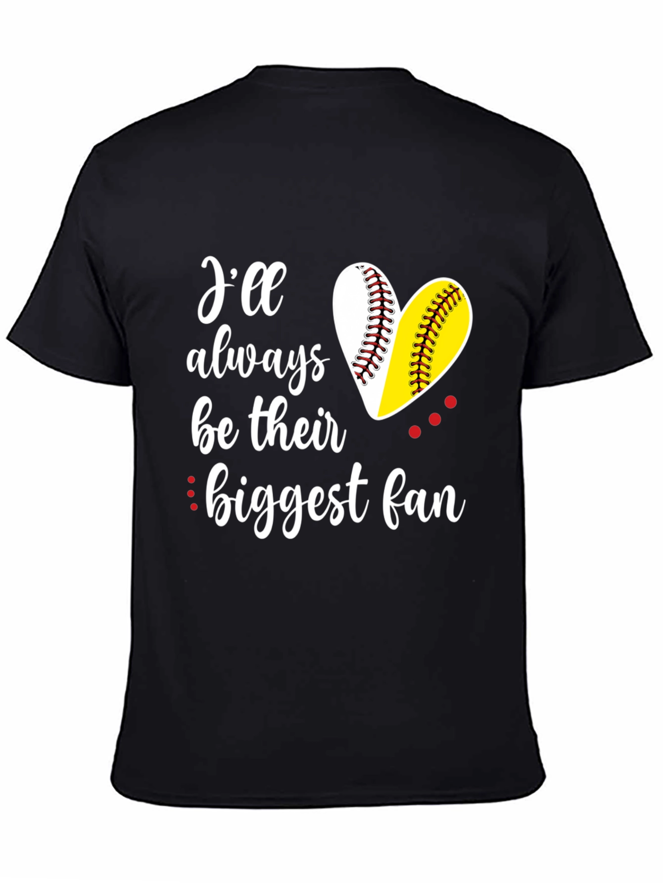 Biggest Fan Baseball Heart T-Shirt