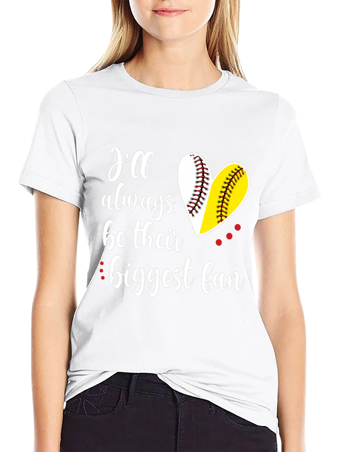 Biggest Fan Baseball Heart T-Shirt