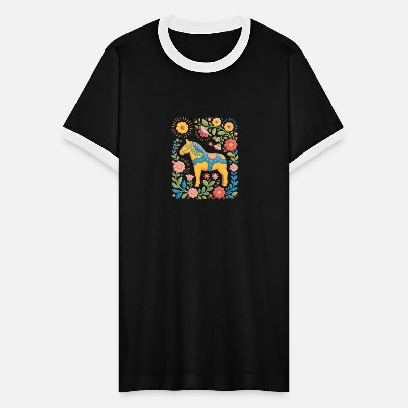 Sunny Summer Dala Horse with Flowers