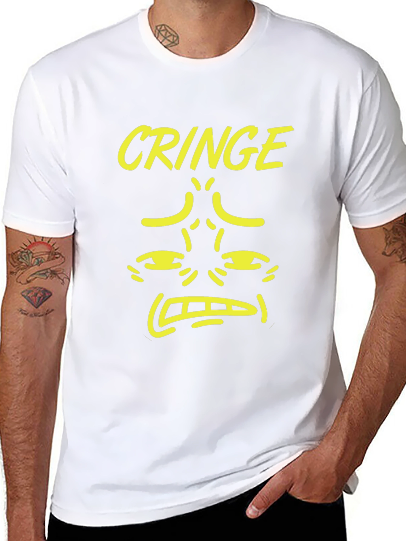 Cringe Graphic Tee - Black Humor Novelty T-Shirt