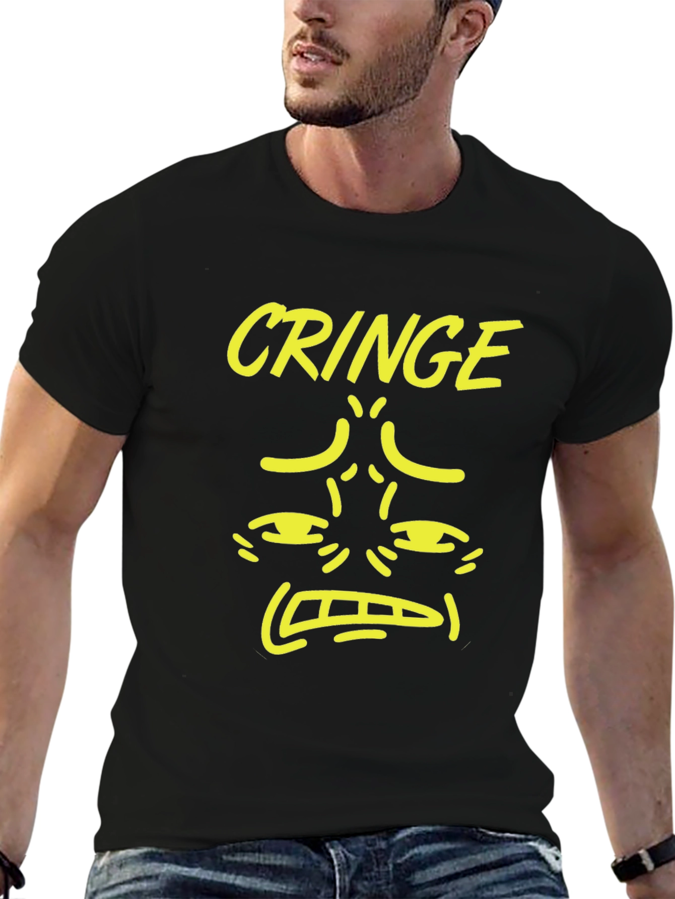 Cringe Graphic Tee - Black Humor Novelty T-Shirt