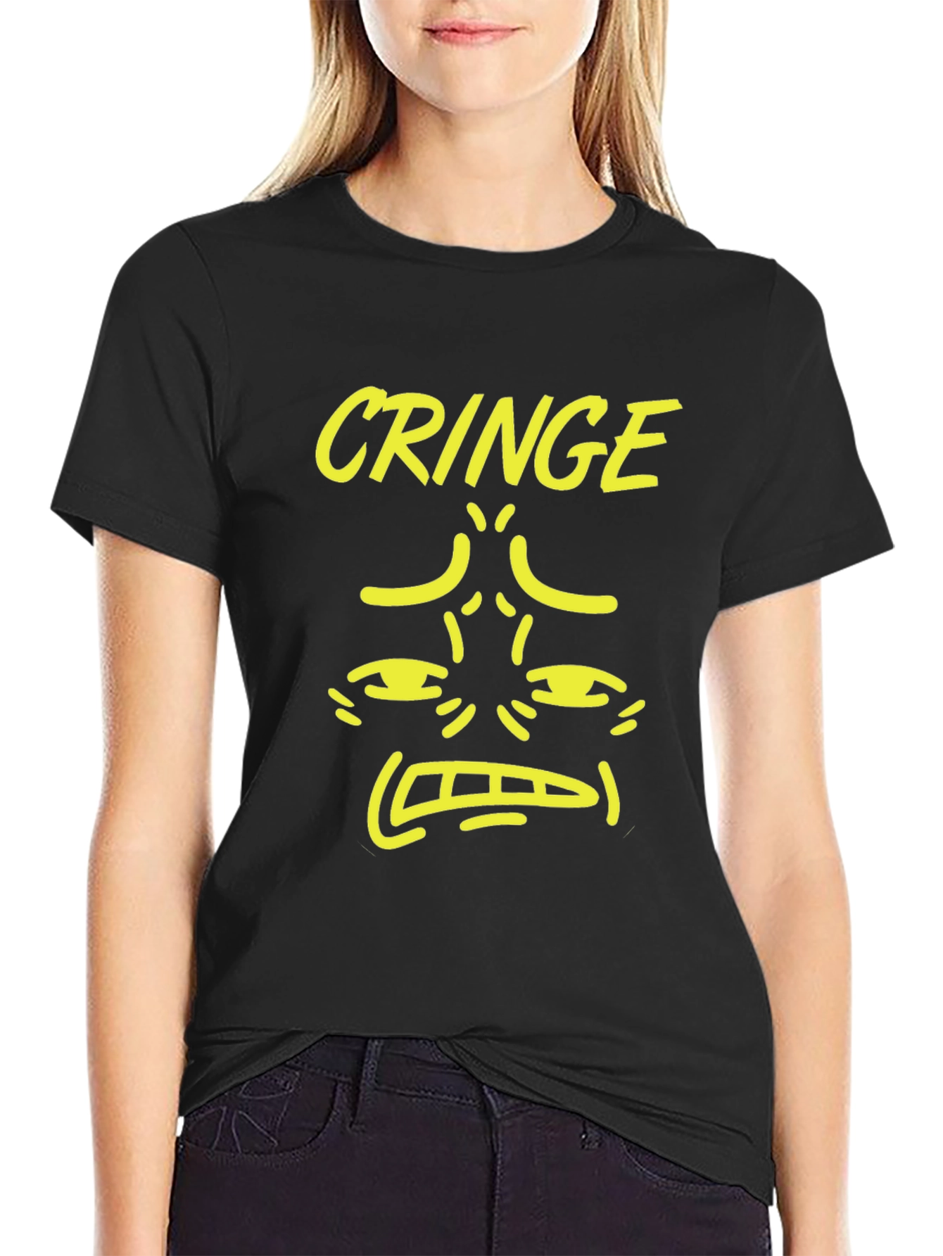 Cringe Graphic Tee - Black Humor Novelty T-Shirt