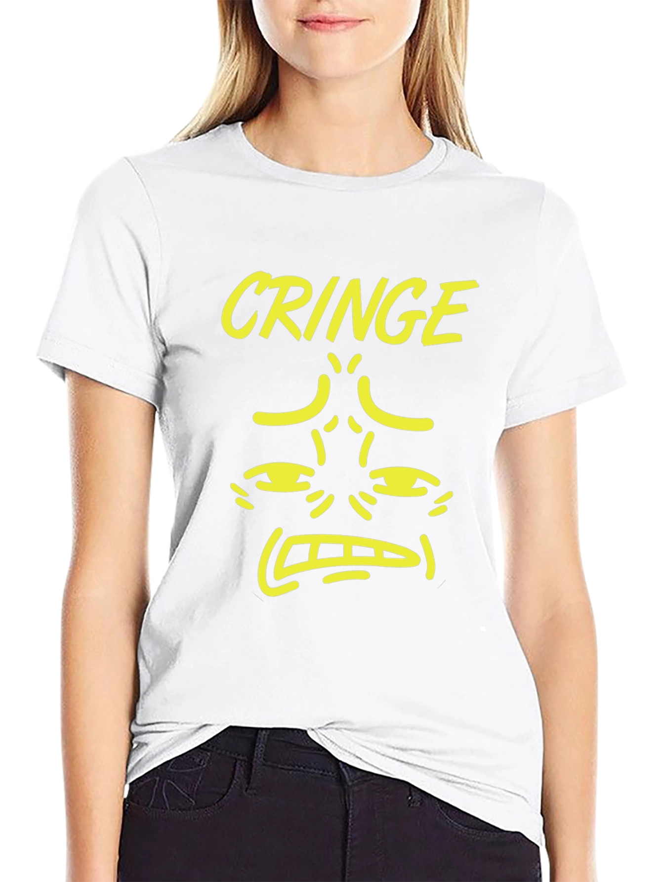 Cringe Graphic Tee - Black Humor Novelty T-Shirt