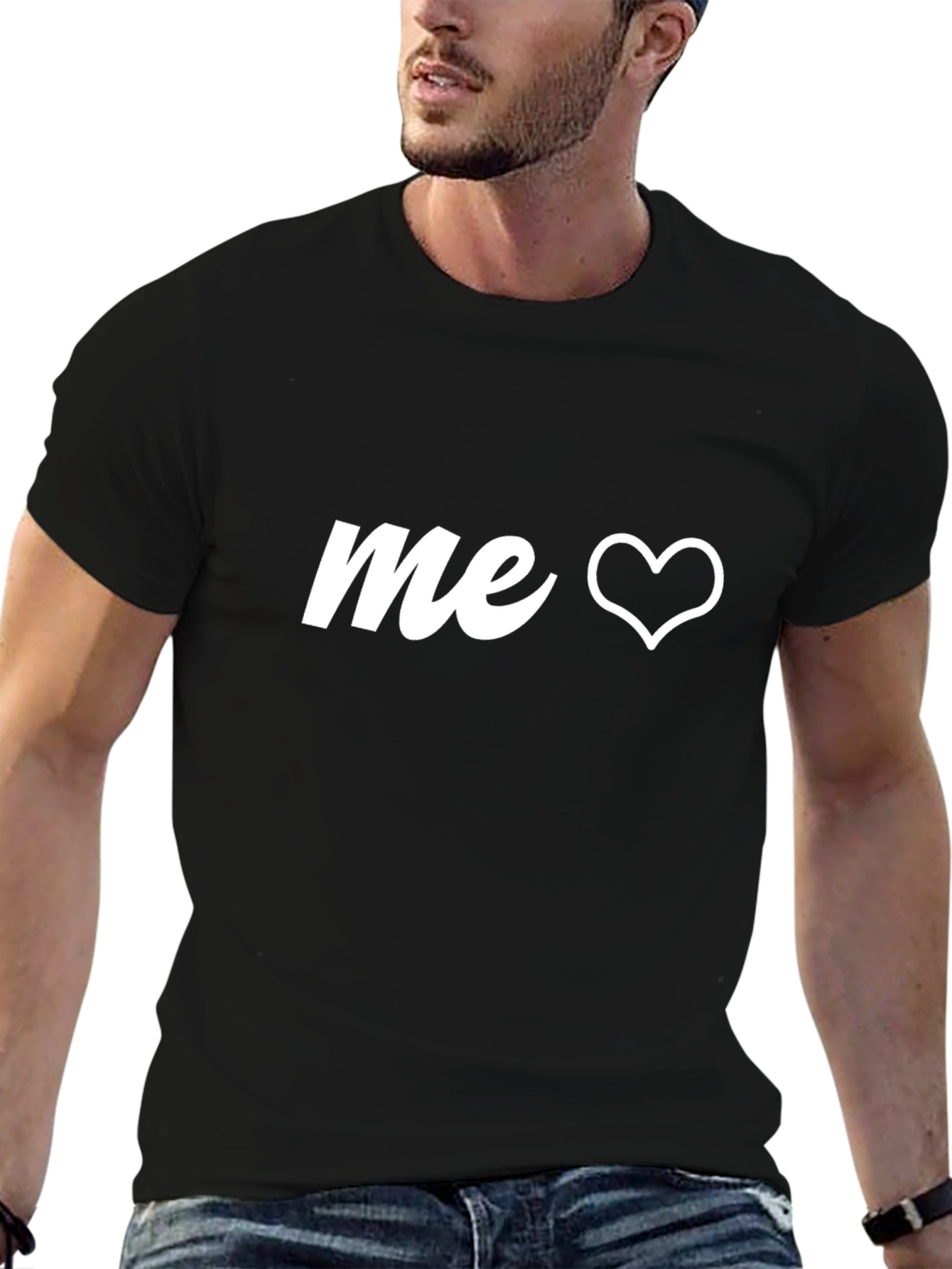 Me Love Heart Black T-Shirt