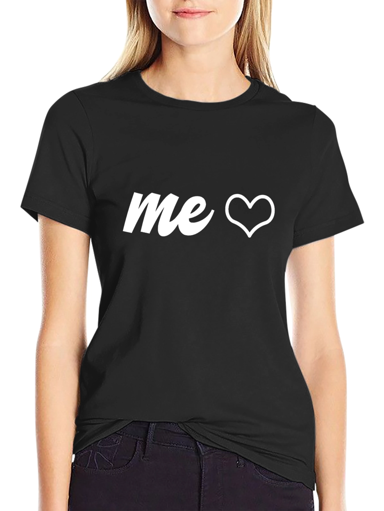 Me Love Heart Black T-Shirt