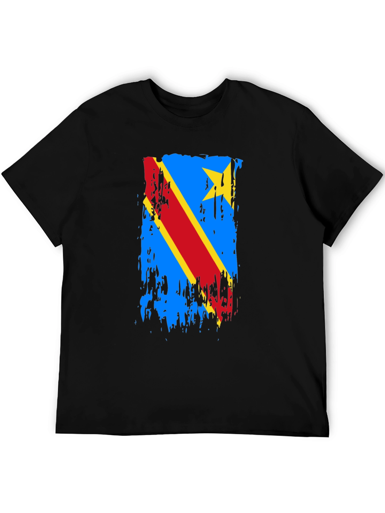 Distressed Democratic Republic of Congo Flag T-Shirt