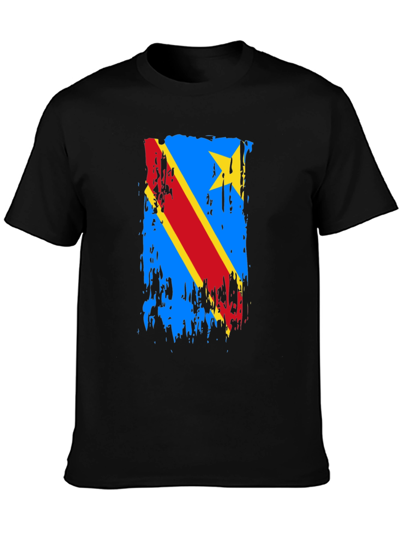 Distressed Democratic Republic of Congo Flag T-Shirt