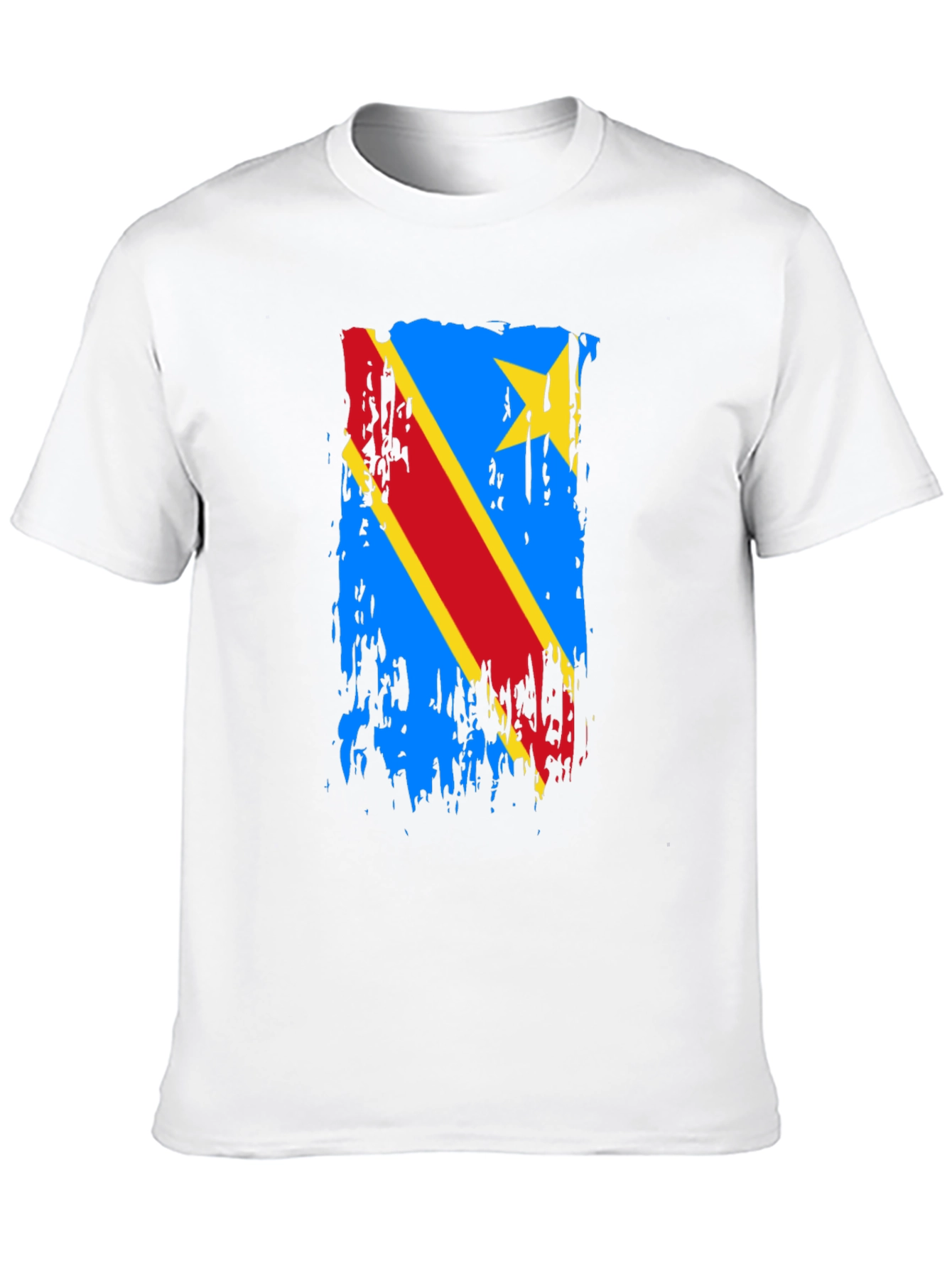 Distressed Democratic Republic of Congo Flag T-Shirt