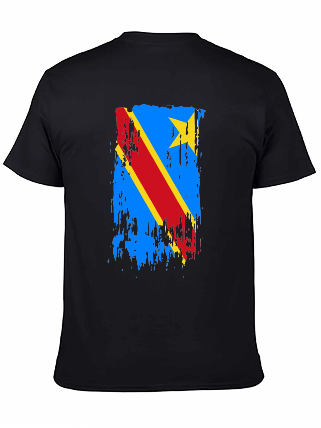 Distressed Democratic Republic of Congo Flag T-Shirt
