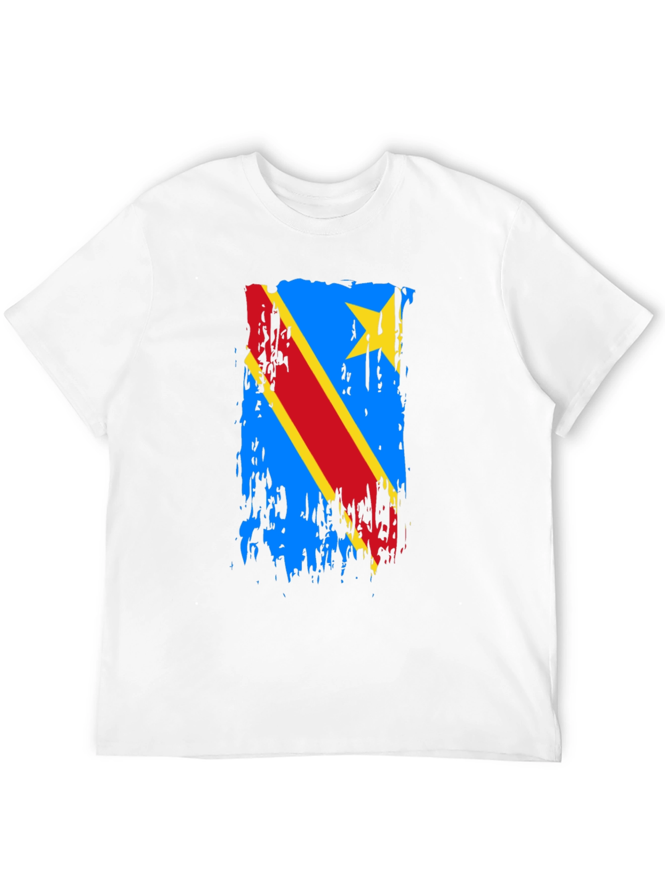 Distressed Democratic Republic of Congo Flag T-Shirt