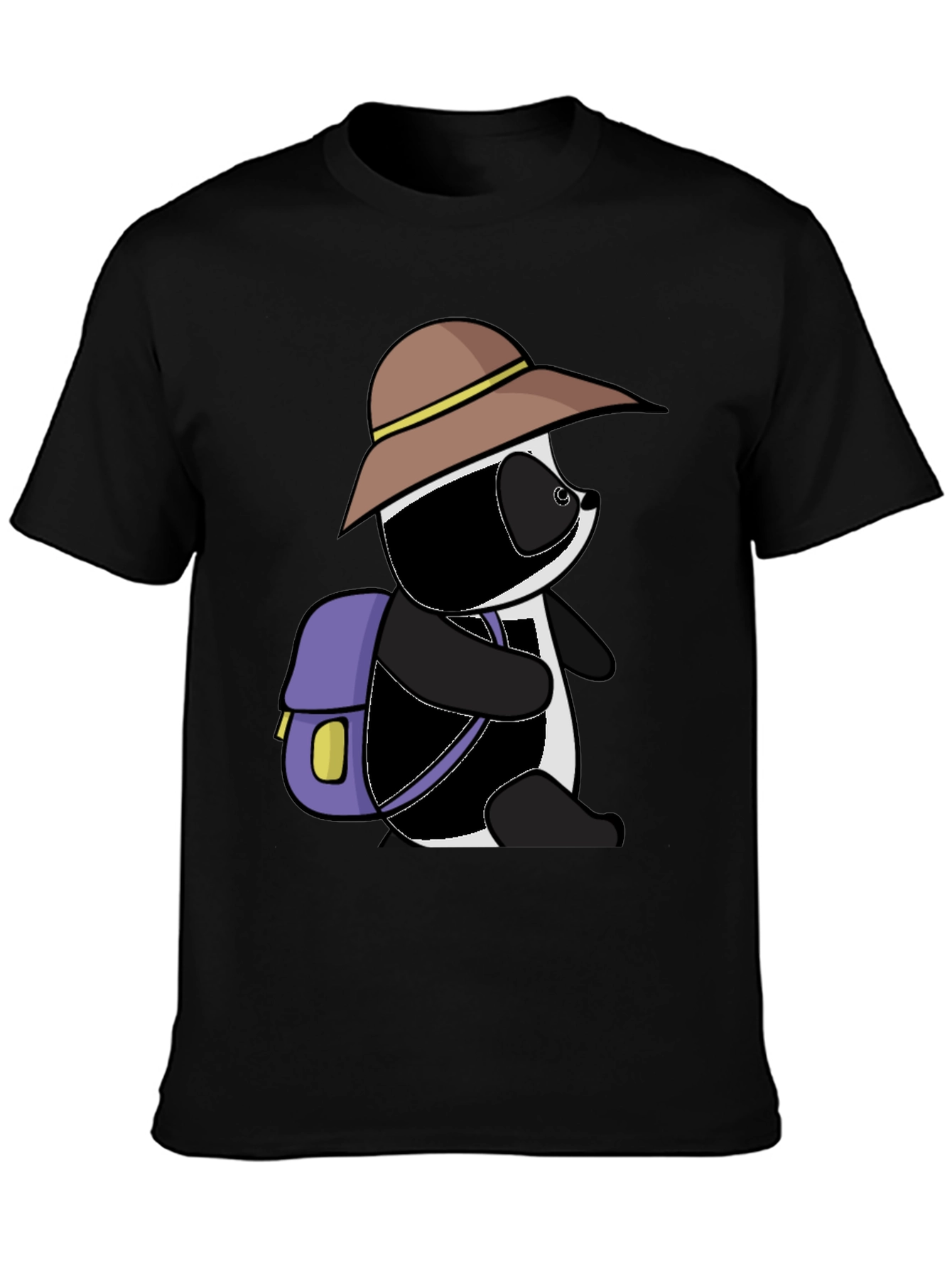 Cartoon Panda Bear Hiking T-Shirt
