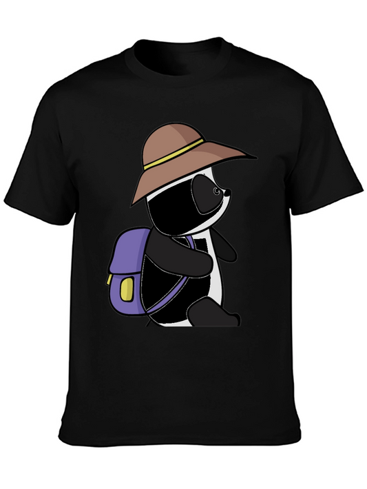 Cartoon Panda Bear Hiking T-Shirt
