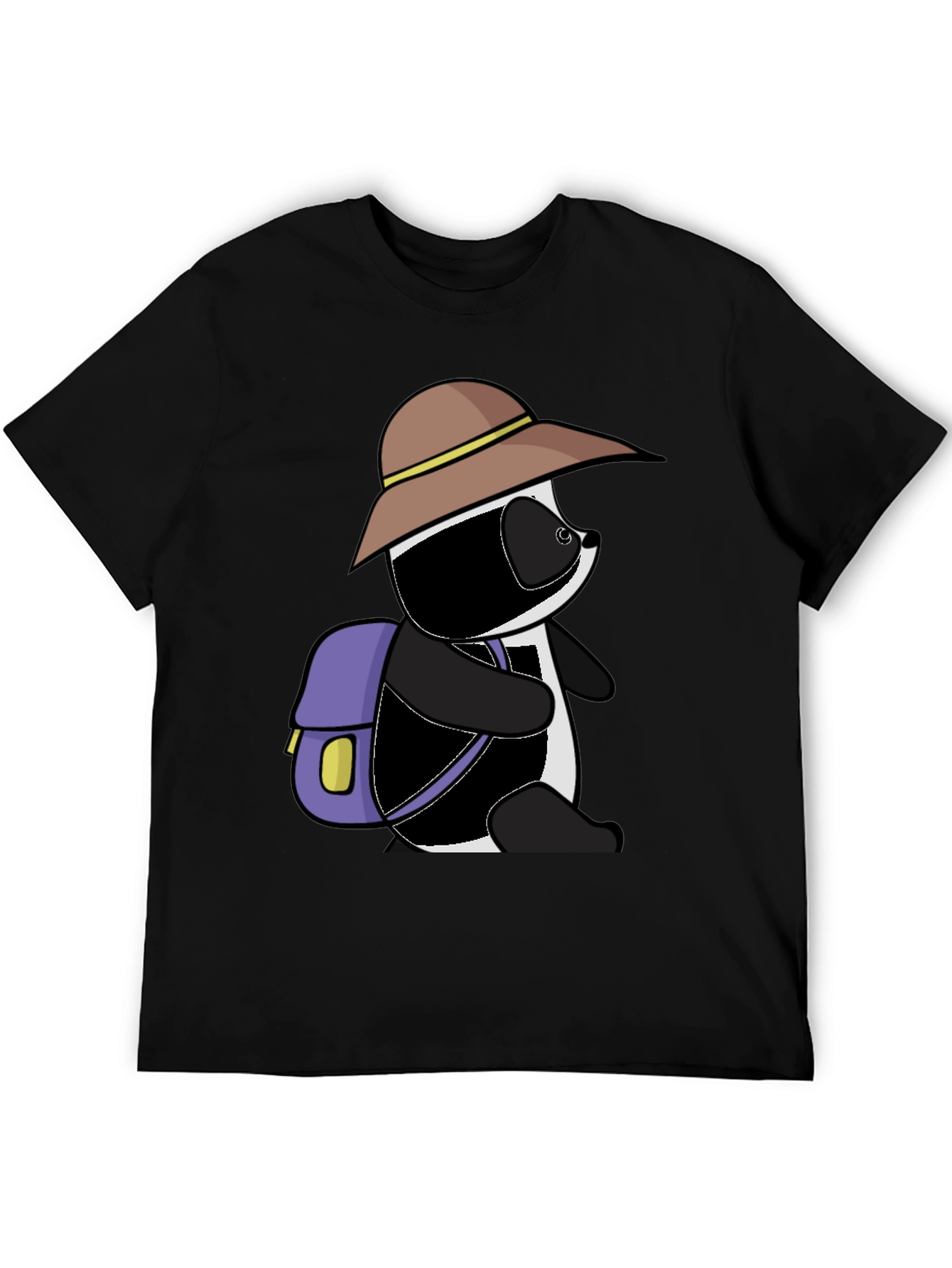 Cartoon Panda Bear Hiking T-Shirt