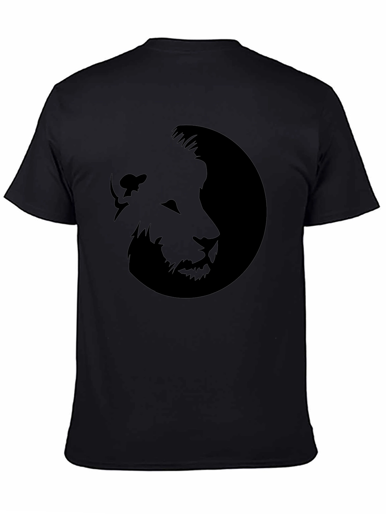 Lion Graphic Tee - Bold Black Cotton T-Shirt