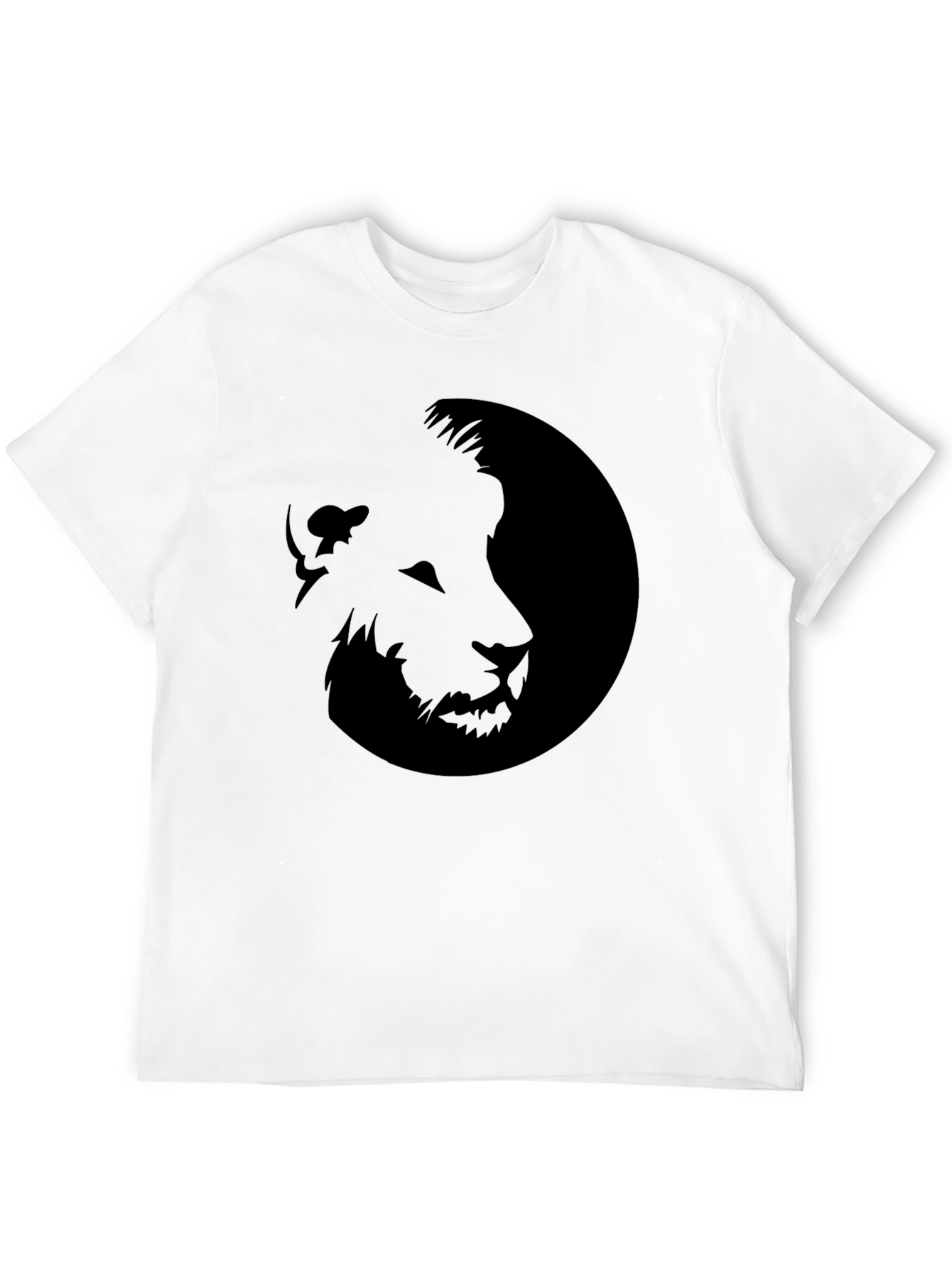 Lion Graphic Tee - Bold Black Cotton T-Shirt