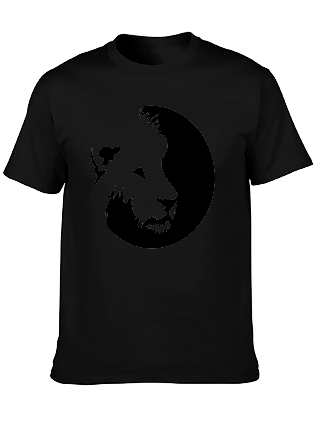 Lion Graphic Tee - Bold Black Cotton T-Shirt