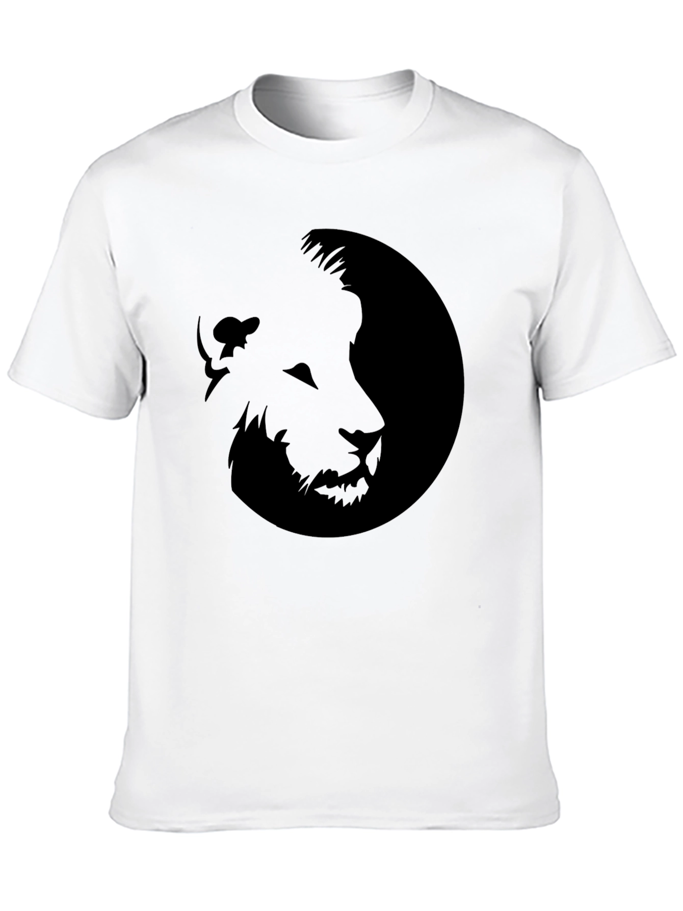 Lion Graphic Tee - Bold Black Cotton T-Shirt