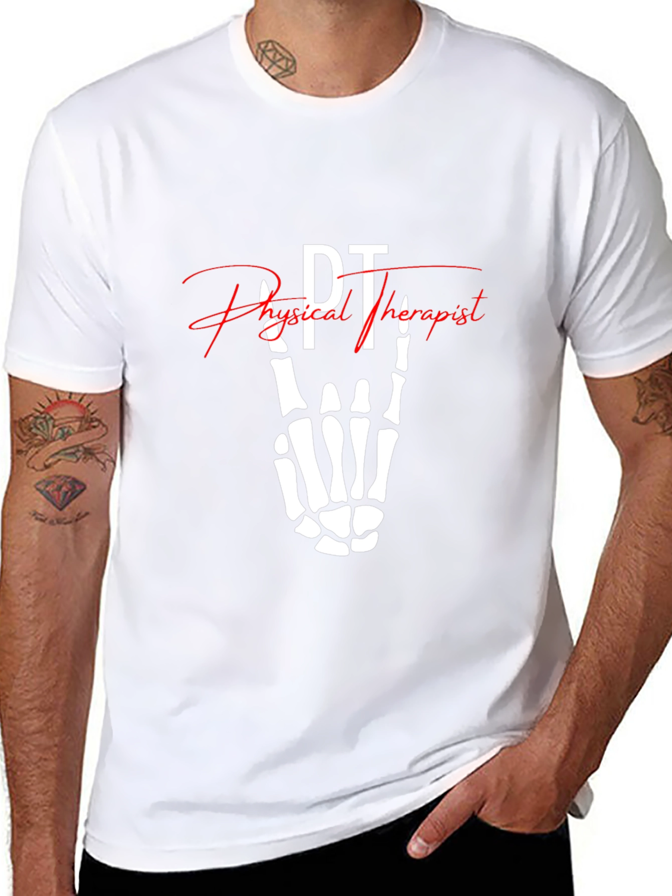 PT Physical Therapist Skeleton Hand T-Shirt
