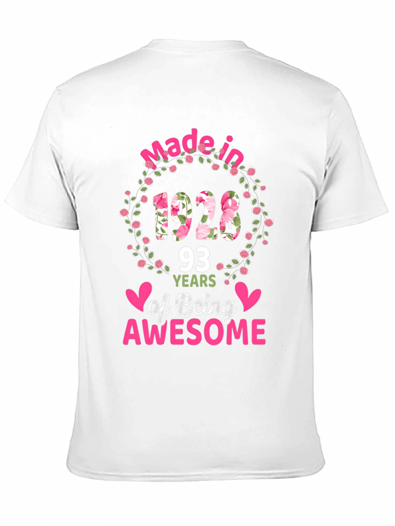 Made in 1928 Floral Birthday T-Shirt