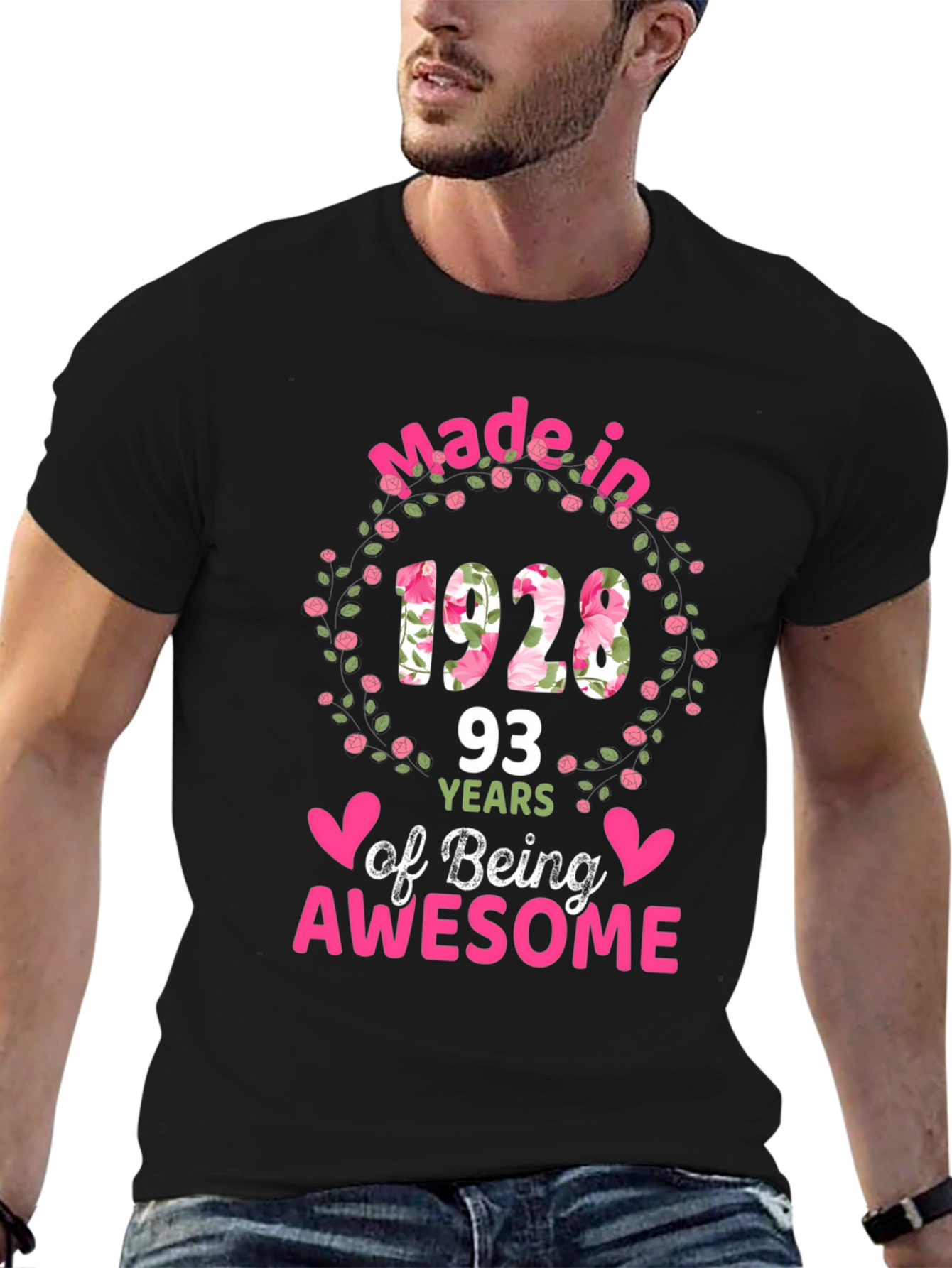 Made in 1928 Floral Birthday T-Shirt