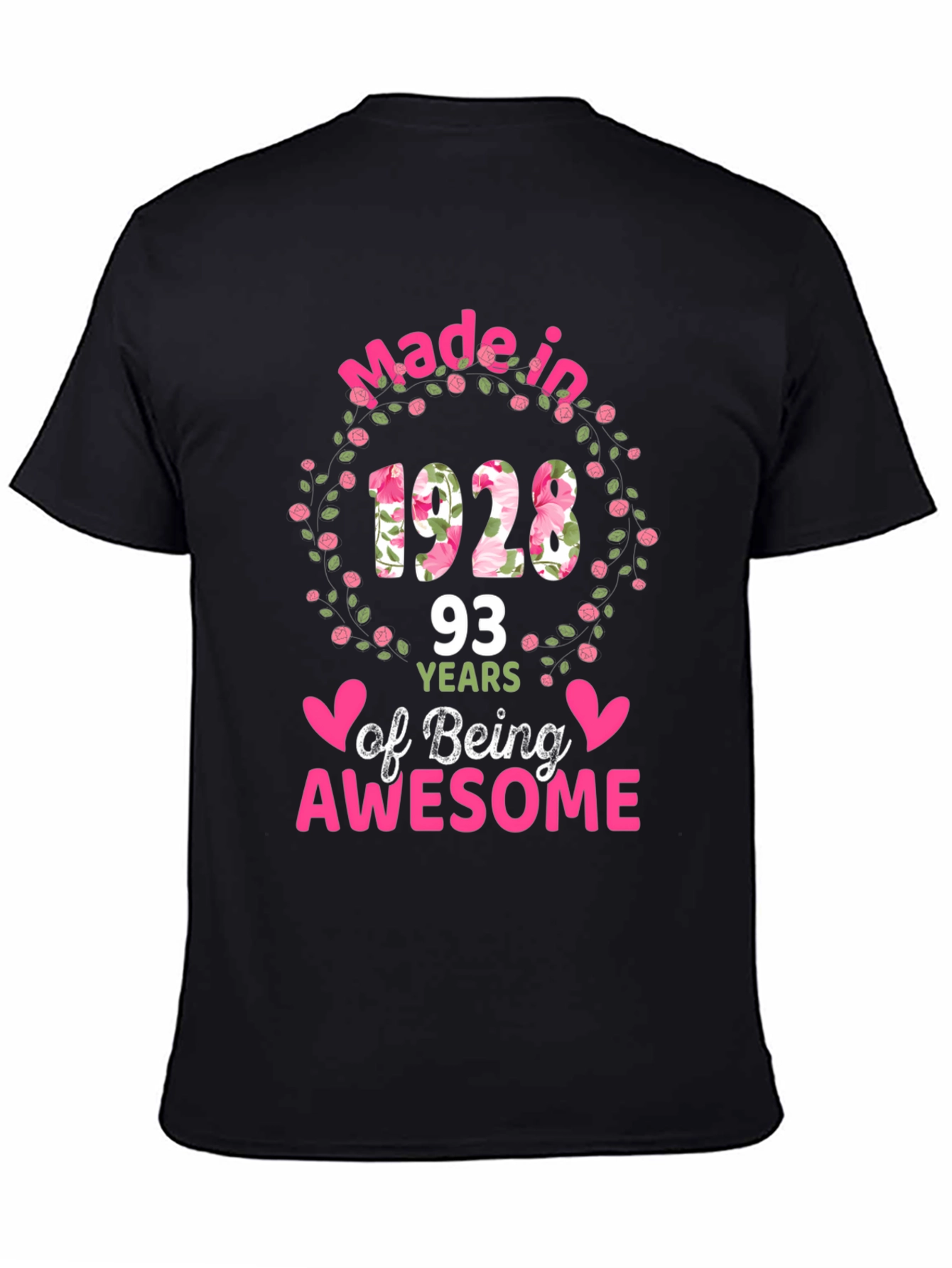 Made in 1928 Floral Birthday T-Shirt