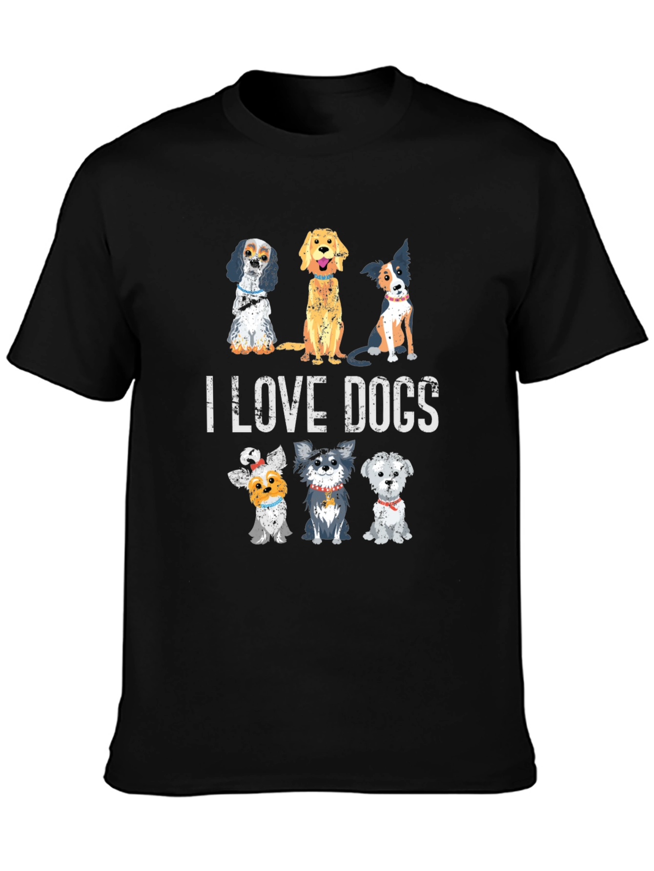 I Love Dogs Multi Breed T-Shirt – Cute Dog Lover Tee