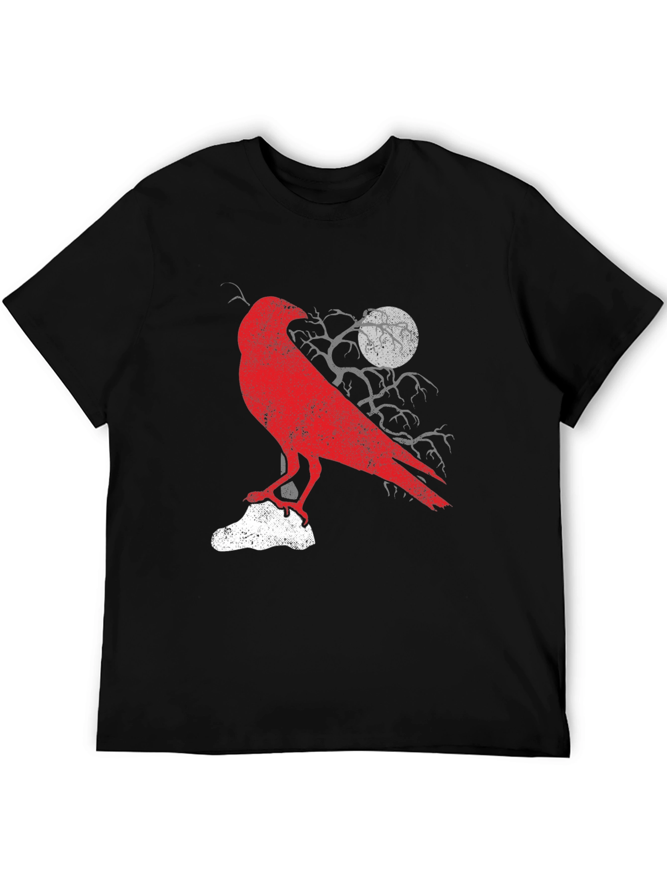 Raven Graphic Tee - Mens Black Cotton T-Shirt