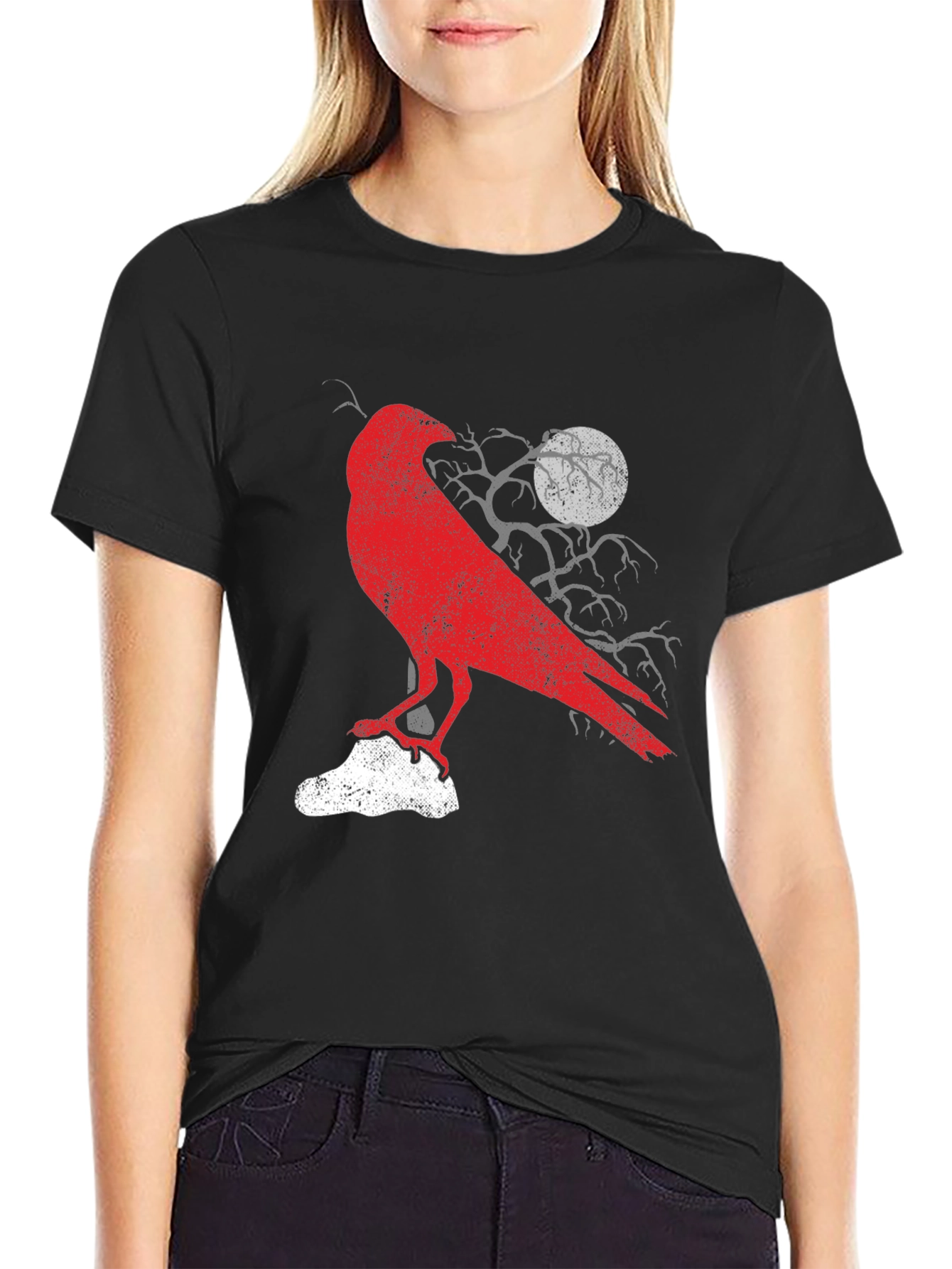 Raven Graphic Tee - Mens Black Cotton T-Shirt