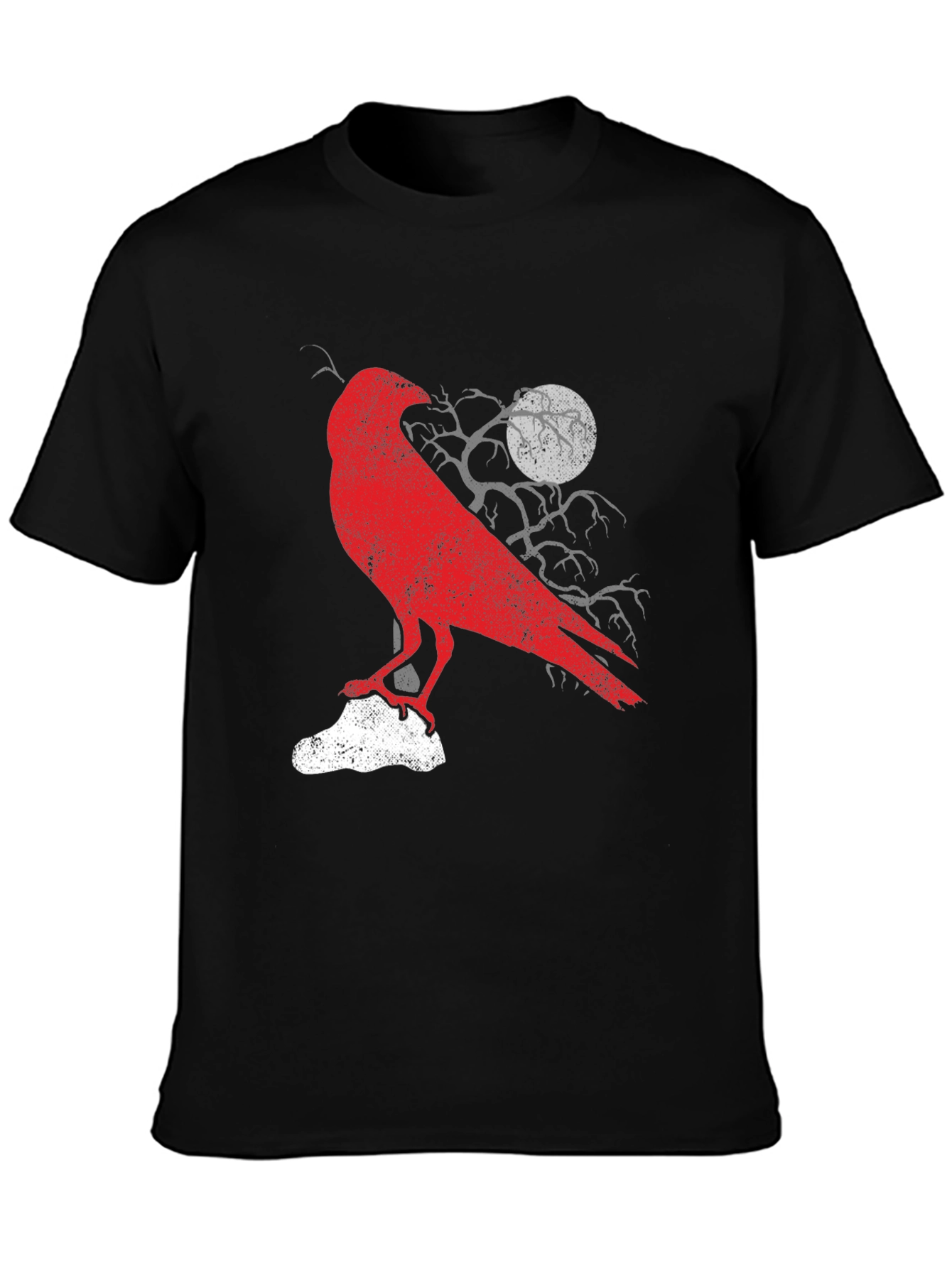 Raven Graphic Tee - Mens Black Cotton T-Shirt