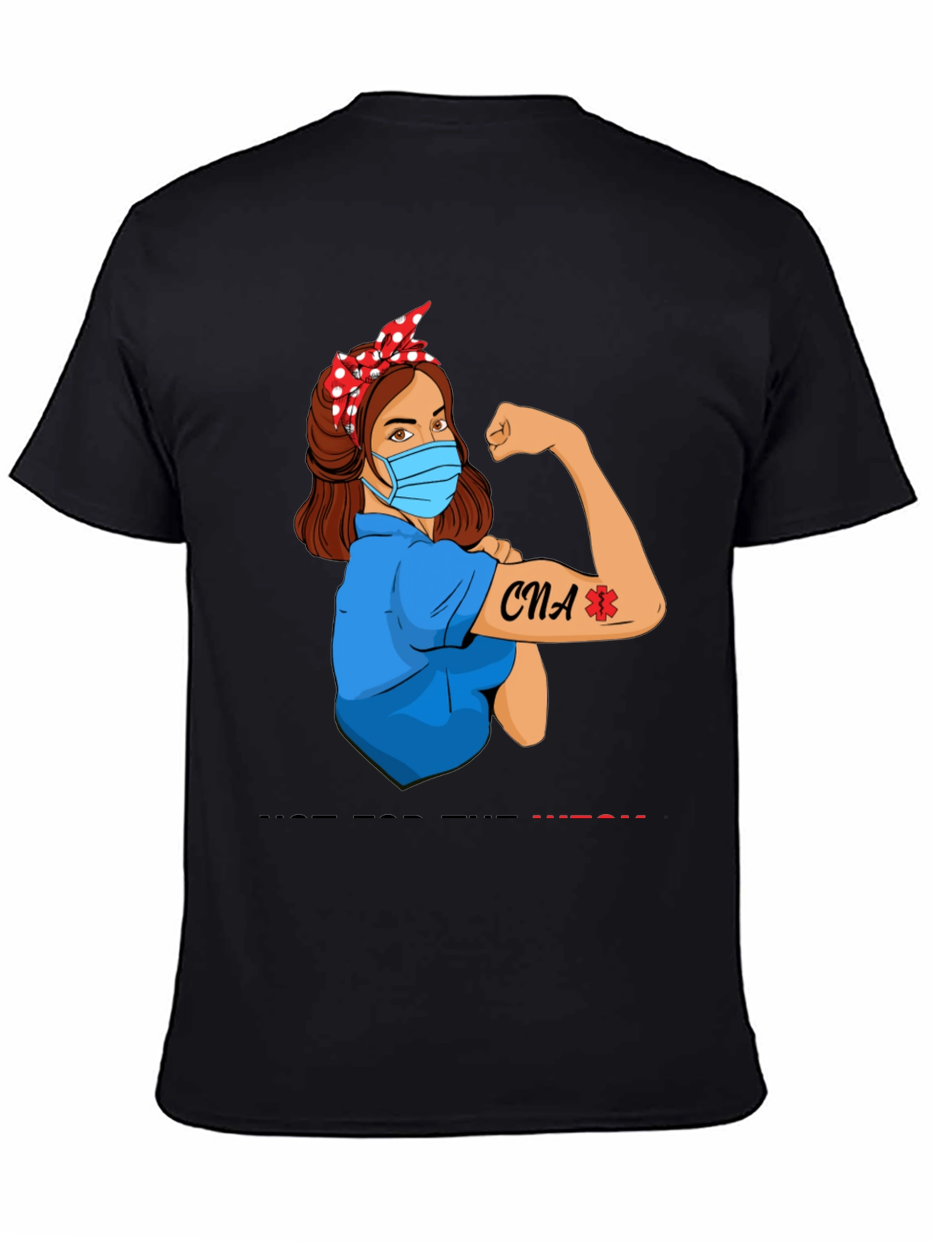 CNA Rosie Riveter Graphic Tee - Black Cotton T-Shirt